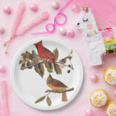 Kardinaal Grosbeak Audubon Birds of America Papieren Bordje (Feest)