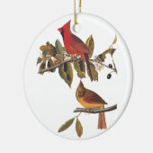Kardinaal Grosbeak Vogels Audubon Boekplaat Keramisch Ornament (Links)
