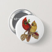 Kardinaal haar ronde button 5,7 cm (Voorkant /achterkant)