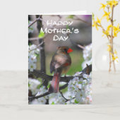 Kardinaal Happy Moederdag Kaart (Gele Bloem)