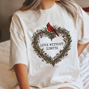 Kardinaal Hart Krans Liefde Citaat Natuur Kunst Tri-Blend Shirt