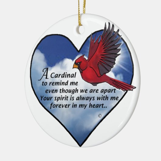 Kardinaal hartstuk keramisch ornament (Links)