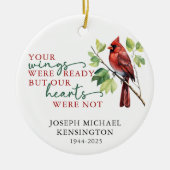 Kardinaal Herdenking Memorial Keepsake Foto Keramisch Ornament (Voorkant)