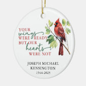 Kardinaal Herdenking Memorial Keepsake Foto Keramisch Ornament (Links)