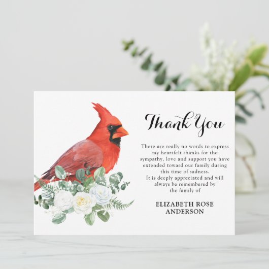 Kardinaal herdenkingsviering van het leven Sympath Bedankkaart (Staand voorkant)