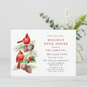 Kardinaal Holly Berry Holiday kerst Open House Kaart (Staand voorkant)