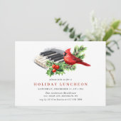 Kardinaal Holly Berry Kerstfeestdag LUNCHEON Kaart (Staand voorkant)