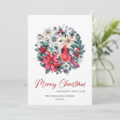 Kardinaal Holly Bes Kerstmis 3 FOTO Kaart (Staand voorkant)