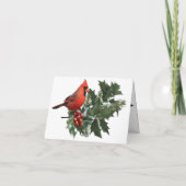 Kardinaal Holly kerstkaart Bedankkaart (Achterkant)