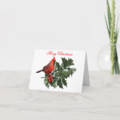 Kardinaal Holly kerstkaart Bedankkaart (Voorkant)