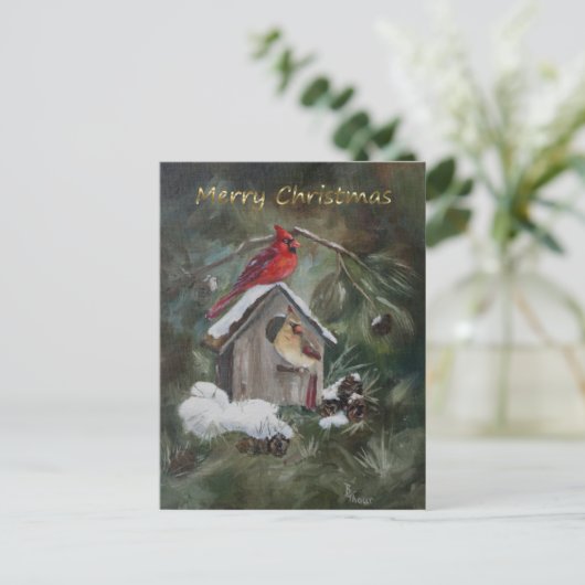 Kardinaal Home Sweet Home Kerst Kaart (Staand voorkant)