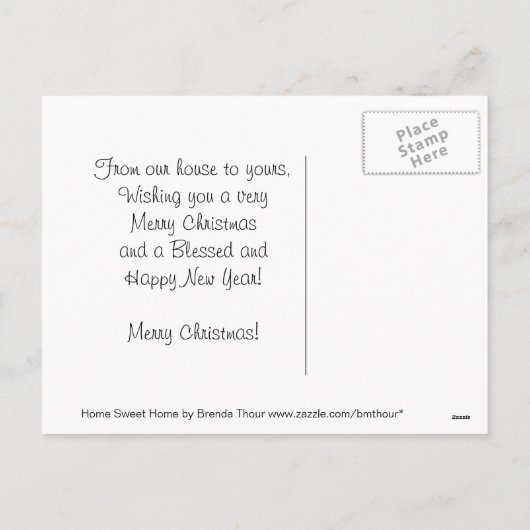 Kardinaal Home Sweet Home Kerst Kaart (Achterkant)