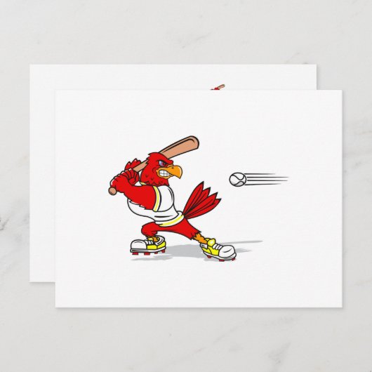 Kardinaal honkbalspeler briefkaart (Voorkant / Achterkant)