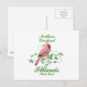 Kardinaal Illinois State Bird Briefkaart