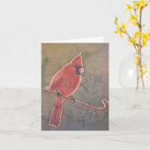 Kardinaal in achtergrondverlichting Kaart (Gele Bloem)