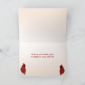 Kardinaal in Apple Blossom Birthday Kaart (Binnen)