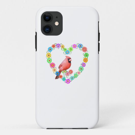 Kardinaal in bloemhart Case-Mate iPhone case (Achterkant)