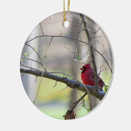 Kardinaal in de boom keramisch ornament (Links)