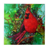Kardinaal in de boom tegeltje (Voorkant)
