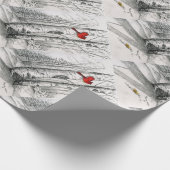 Kardinaal in de bossen cadeauomslag cadeaupapier (Hoek)