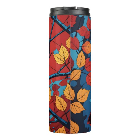 Kardinaal in de herfst thermosbeker (Achterkant)