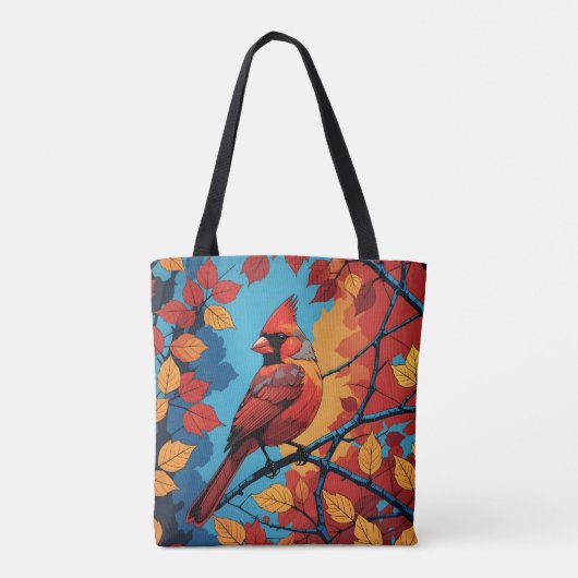 Kardinaal in de herfst tote bag (Achterkant)