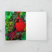 Kardinaal in de Kaart van de boomverjaardag (Binnen)
