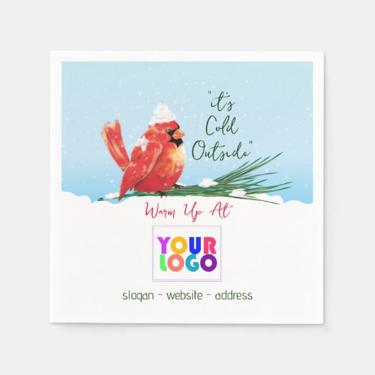 Kardinaal in de Logo van de sneeuwhandel Servet (Voorkant)