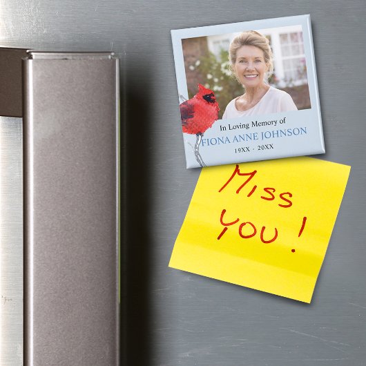 Kardinaal in de Memorial-foto van Loving Memory Magneet