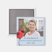 Kardinaal in de Memorial-foto van Loving Memory Magneet (Voorkant / Achterkant)