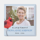 Kardinaal in de Memorial-foto van Loving Memory Magneet (Voorkant)
