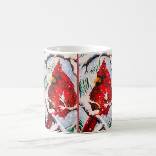 Kardinaal in de Rode Cup Koffiemok (Center)