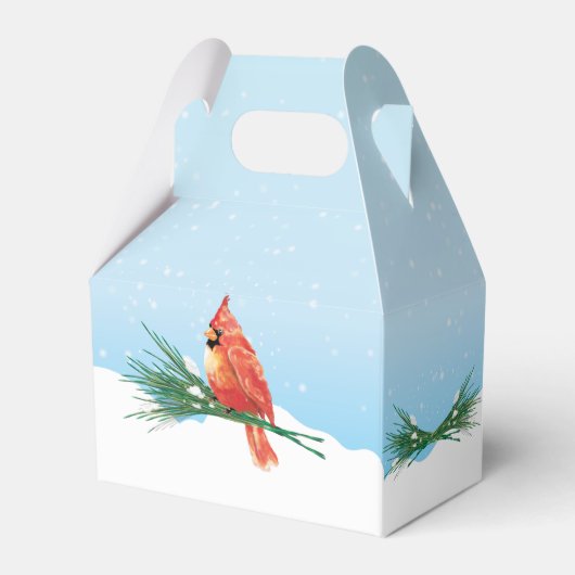 Kardinaal in de sneeuwkerfeestdag bedankdoosjes (Achterkant)