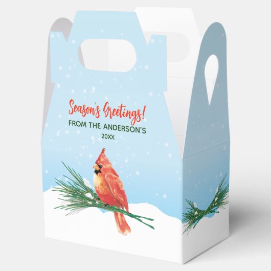 Kardinaal in de sneeuwkerfeestdag bedankdoosjes (Geopend)