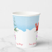 Kardinaal in de Sneeuwzaak Logo Coffee Papieren Bekers (Rechts)