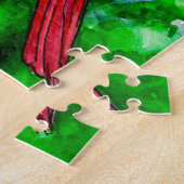 Kardinaal in de Waterverf van het bos Puzle schild Legpuzzel (Zijkant)