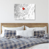 Kardinaal in de winter canvas afdruk (Insitu (Slaapkamer))