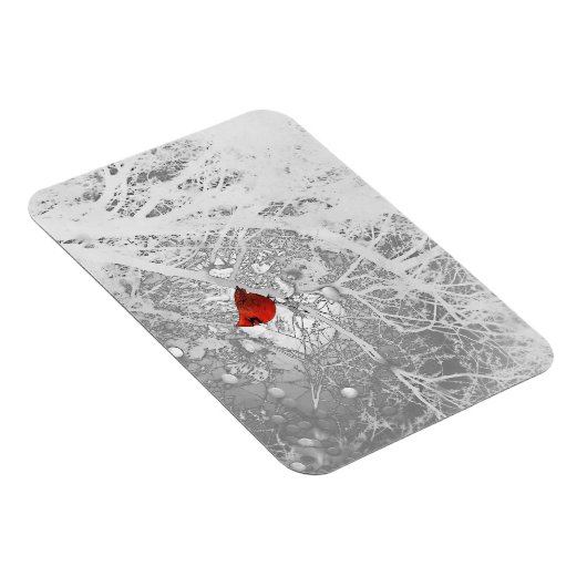 Kardinaal in de winter magneet (Rechterzijde)