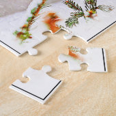 Kardinaal in een dennenboom legpuzzel (Zijkant)