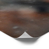 Kardinaal in een sneeuwstorm poster (Hoek)
