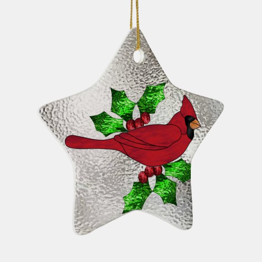 Kardinaal in Glas in lood Keramisch Ornament (Rechts)