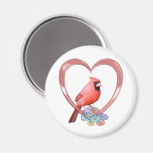 Kardinaal in het hart magneet (Voorkant / Achterkant)