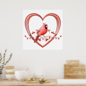 Kardinaal in het hart poster (Keuken)