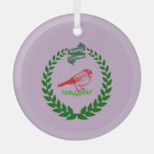 Kardinaal in het midden van de kerstkrans Cer Glas Ornament (Voorkant)