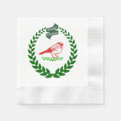 Kardinaal in het midden van de kerstreuze nap servet (Voorkant)