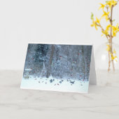 Kardinaal in het Wenskaart van de Sneeuw Kaart (Gele Bloem)