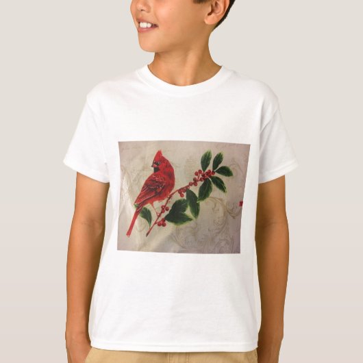 Kardinaal in Holly Struik T-shirt (Voorkant)