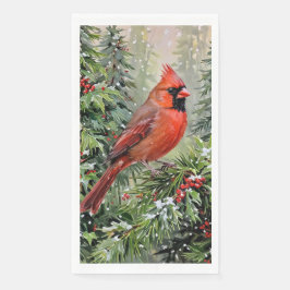 Kardinaal in Kerstmis en Hulstbladeren Servet