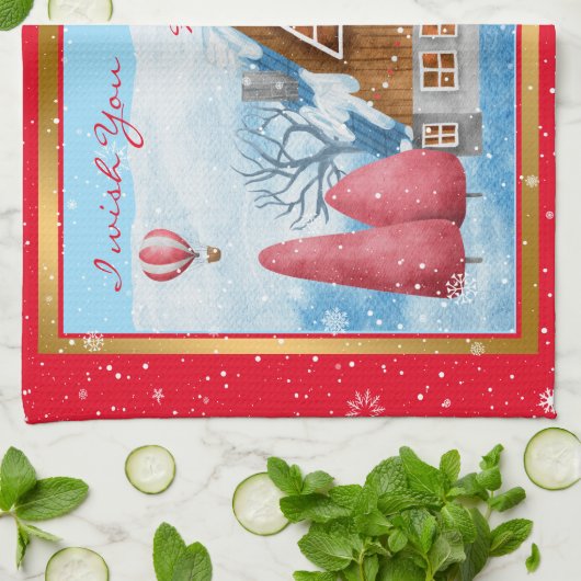 Kardinaal in landschap aanpassen theedoek (Gevouwen)