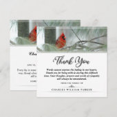 Kardinaal in Pine SQUARE Funeral Hartelijk dank Bedankkaart (Voorkant / Achterkant)